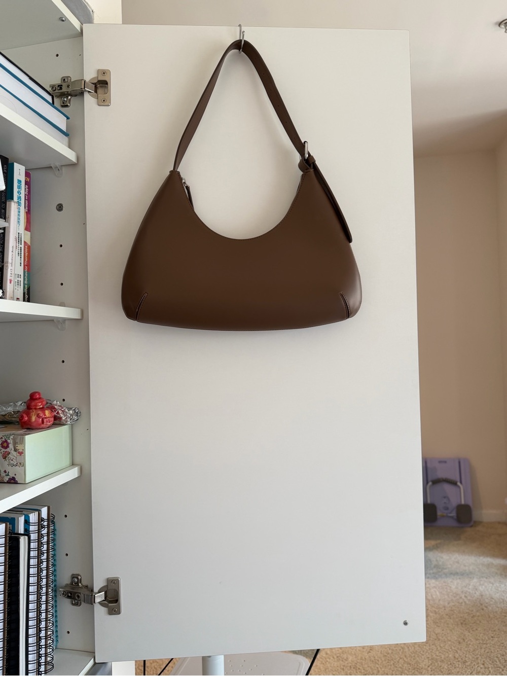 OAK + FORT Chocolate Brown Leather Shoulder Bag